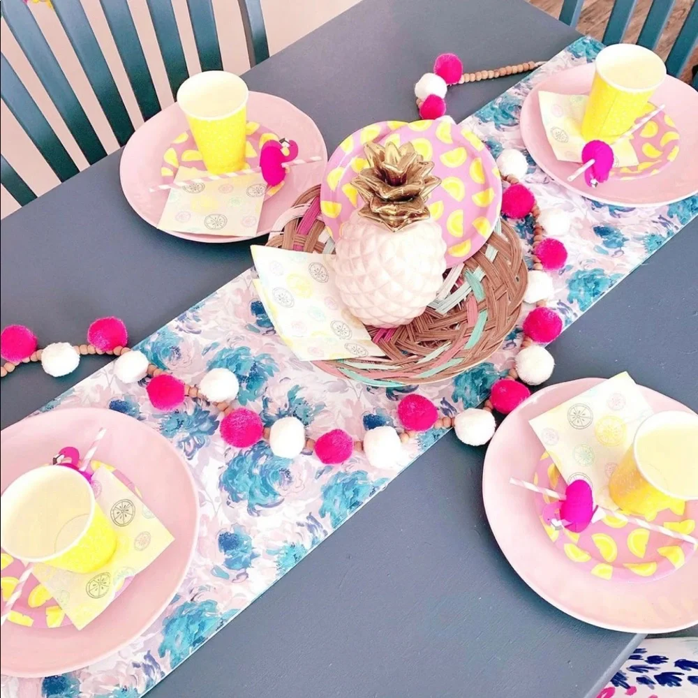 Pink & White Anthropologie Pom Pom Garland